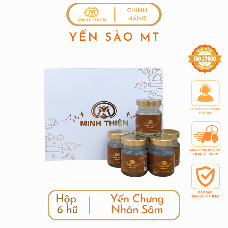 Yến sào MT - Yến chưng nhân sâm (Hộp 6 hủ)
